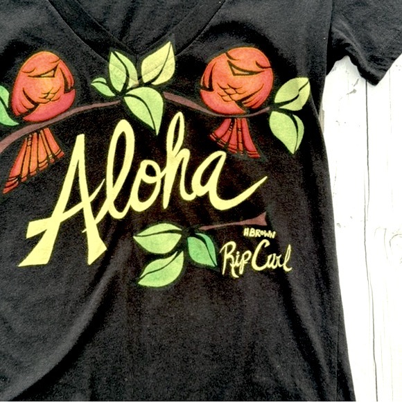 Rare Heather Brown Aloha Tee by Rip Curl - Picture 1 of 4